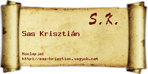 Sas Krisztián névjegykártya